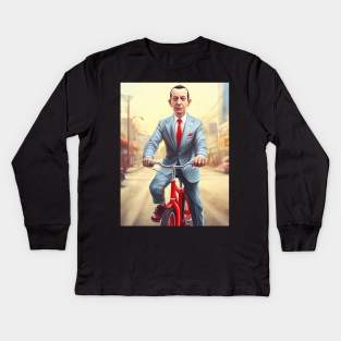 pee wee herman on bike Kids Long Sleeve T-Shirt